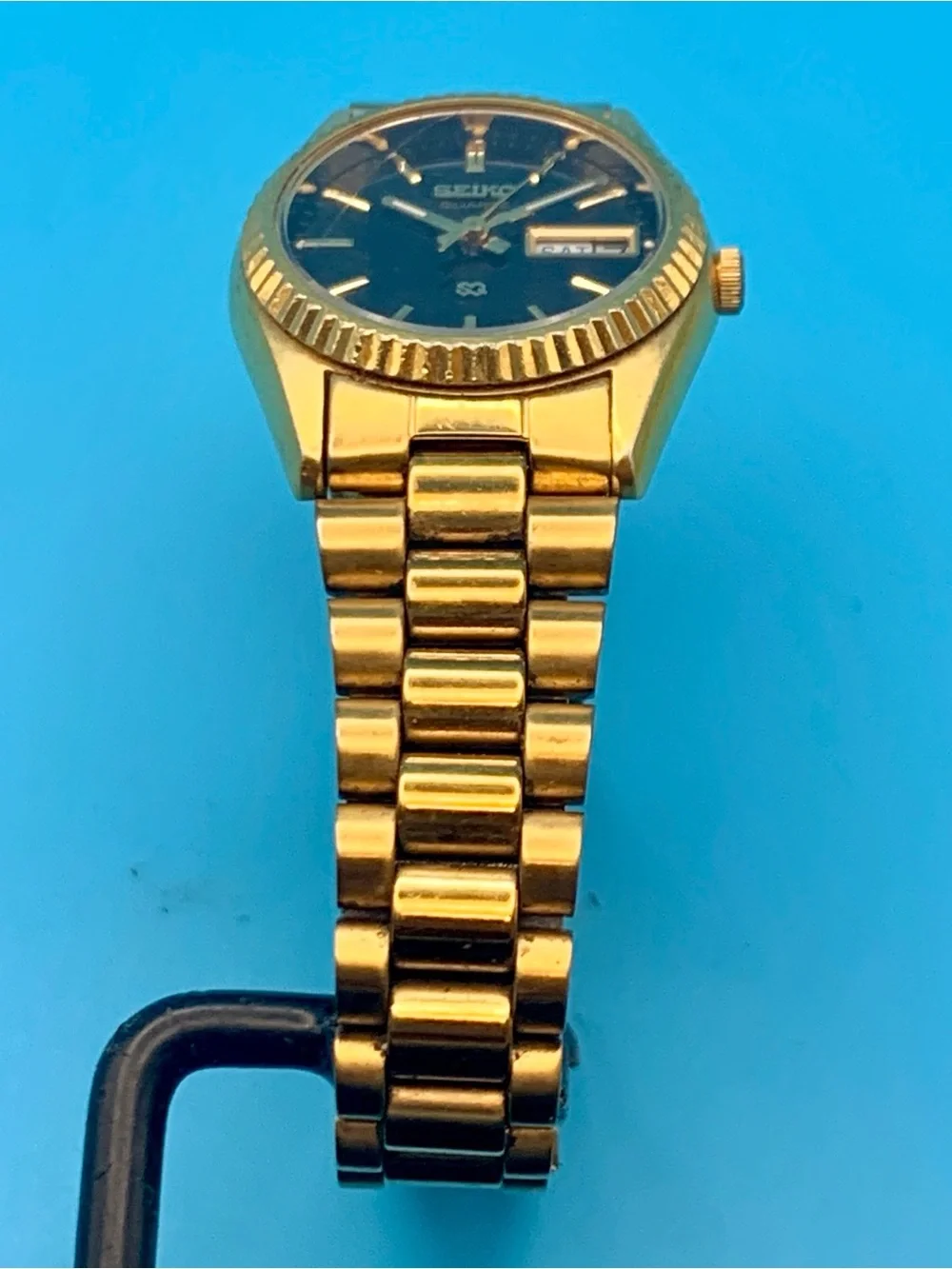 SEIKO 3Y03-0160 Women’s Vintage Watch Fluted Bezel Day/Date Working New Battery